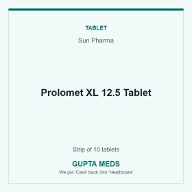Prolomet XL 12.5 Tablet — Sun Pharma, Strip of 10 tablets. Available at Gupta Meds pharmacy, Cuttack.