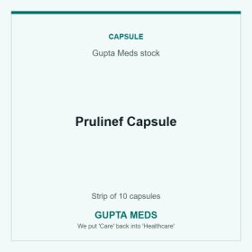 Prulinef Capsule — Gupta Meds stock, Strip of 10 capsules. Available at Gupta Meds pharmacy, Cuttack.