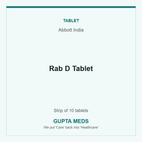 Rab D Tablet — Abbott India, Strip of 10 tablets. Available at Gupta Meds pharmacy, Cuttack.