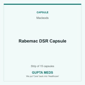 Rabemac DSR Capsule — Macleods, Strip of 15 capsules. Available at Gupta Meds pharmacy, Cuttack.