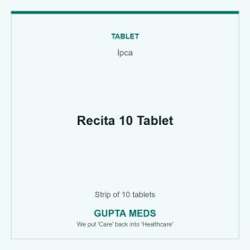 Recita 10 Tablet — Ipca, Strip of 10 tablets. Available at Gupta Meds pharmacy, Cuttack.