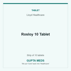 Rosloy 10 Tablet — Lloyd Healthcare, Strip of 10 tablets. Available at Gupta Meds pharmacy, Cuttack.