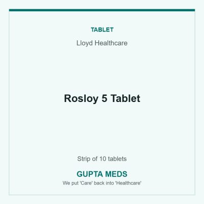 Rosloy 5 Tablet — Lloyd Healthcare, Strip of 10 tablets. Available at Gupta Meds pharmacy, Cuttack.