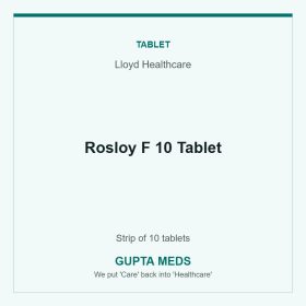 Rosloy F 10 Tablet — Lloyd Healthcare, Strip of 10 tablets. Available at Gupta Meds pharmacy, Cuttack.
