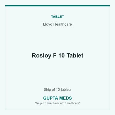 Rosloy F 10 Tablet — Lloyd Healthcare, Strip of 10 tablets. Available at Gupta Meds pharmacy, Cuttack.