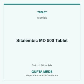Sitalembic MD 500 Tablet — Alembic, Strip of 10 tablets. Available at Gupta Meds pharmacy, Cuttack.