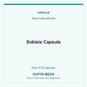 Sobisis Capsule — Apex Laboratories, Strip of 30 capsules. Available at Gupta Meds pharmacy, Cuttack.