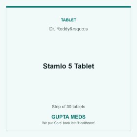 Stamlo 5 Tablet — Dr. Reddy&rsquo;s, Strip of 30 tablets. Available at Gupta Meds pharmacy, Cuttack.