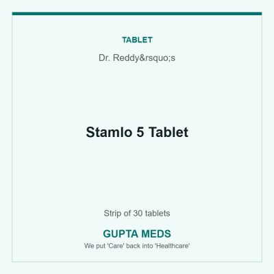 Stamlo 5 Tablet — Dr. Reddy&rsquo;s, Strip of 30 tablets. Available at Gupta Meds pharmacy, Cuttack.