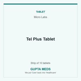 Tel Plus Tablet — Micro Labs, Strip of 10 tablets. Available at Gupta Meds pharmacy, Cuttack.