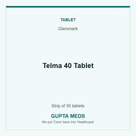Telma 40 Tablet — Glenmark, Strip of 30 tablets. Available at Gupta Meds pharmacy, Cuttack.