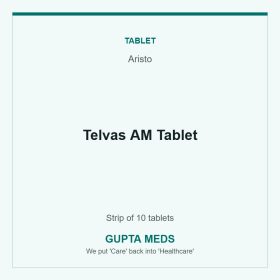 Telvas AM Tablet — Aristo, Strip of 10 tablets. Available at Gupta Meds pharmacy, Cuttack.