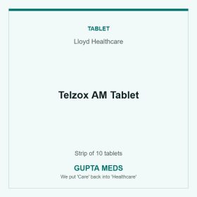 Telzox AM Tablet — Lloyd Healthcare, Strip of 10 tablets. Available at Gupta Meds pharmacy, Cuttack.