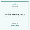 Timolet 0.5% Eye Drops 5 ml — Sun Pharma, Bottle of 5 ml. Available at Gupta Meds pharmacy, Cuttack.