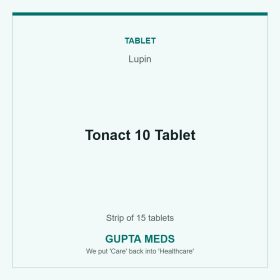 Tonact 10 Tablet — Lupin, Strip of 15 tablets. Available at Gupta Meds pharmacy, Cuttack.