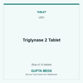 Triglynase 2 Tablet — USV, Strip of 10 tablets. Available at Gupta Meds pharmacy, Cuttack.