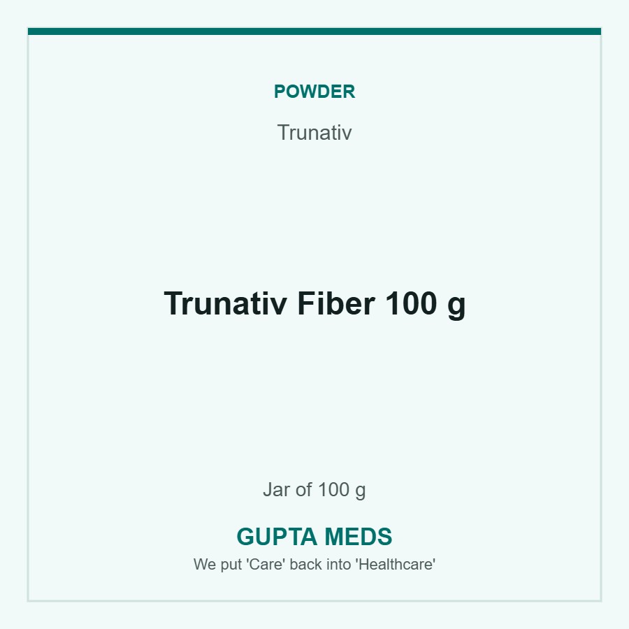Trunativ Fiber 100 g — Trunativ, Jar of 100 g. Available at Gupta Meds pharmacy, Cuttack.