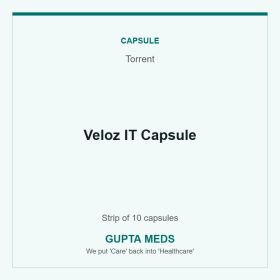 Veloz IT Capsule — Torrent, Strip of 10 capsules. Available at Gupta Meds pharmacy, Cuttack.