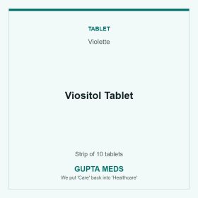 Viositol Tablet — Violette, Strip of 10 tablets. Available at Gupta Meds pharmacy, Cuttack.