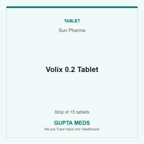 Volix 0.2 Tablet — Sun Pharma, Strip of 15 tablets. Available at Gupta Meds pharmacy, Cuttack.
