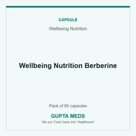 Wellbeing Nutrition Berberine — Wellbeing Nutrition, Pack of 60 capsules. Available at Gupta Meds pharmacy, Cuttack.