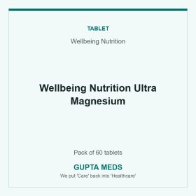 Wellbeing Nutrition Ultra Magnesium — Wellbeing Nutrition, Pack of 60 tablets. Available at Gupta Meds pharmacy, Cuttack.