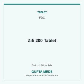 Zifi 200 Tablet — FDC, Strip of 10 tablets. Available at Gupta Meds pharmacy, Cuttack.
