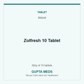 Zolfresh 10 Tablet — Abbott, Strip of 15 tablets. Available at Gupta Meds pharmacy, Cuttack.